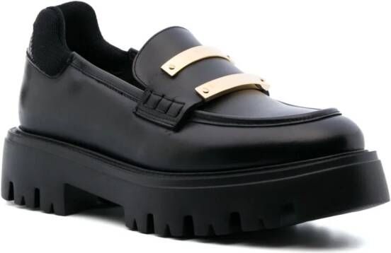 Nº21 Loafers met logoplakkaat Zwart