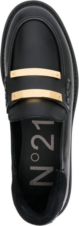 Nº21 Loafers met logoplakkaat Zwart