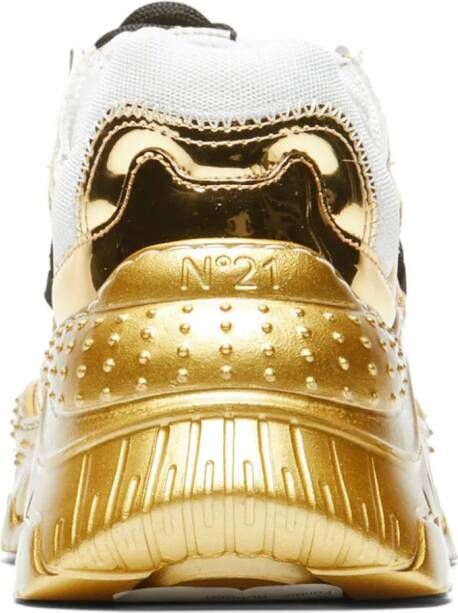 Nº21 Sneakers met metallic-effect Goud