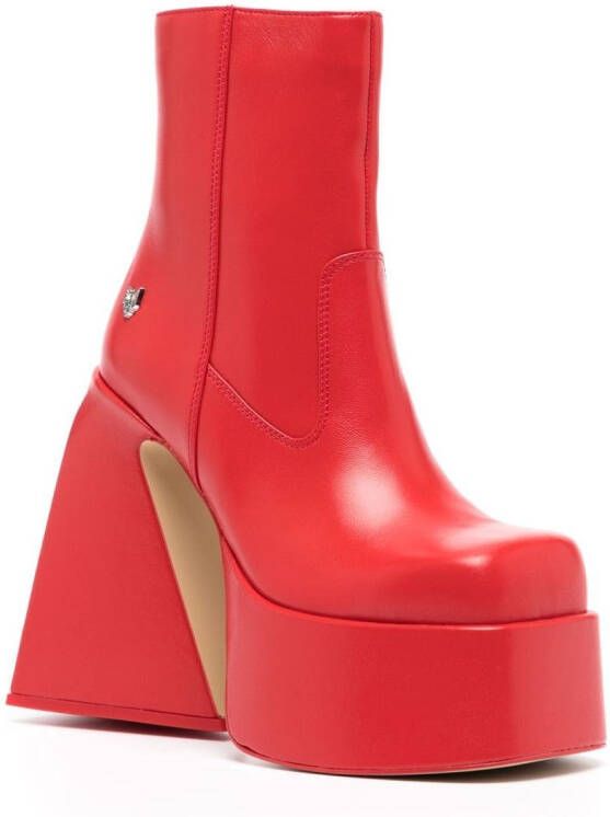 NAKED WOLFE Jane laarzen met plateauzool Rood