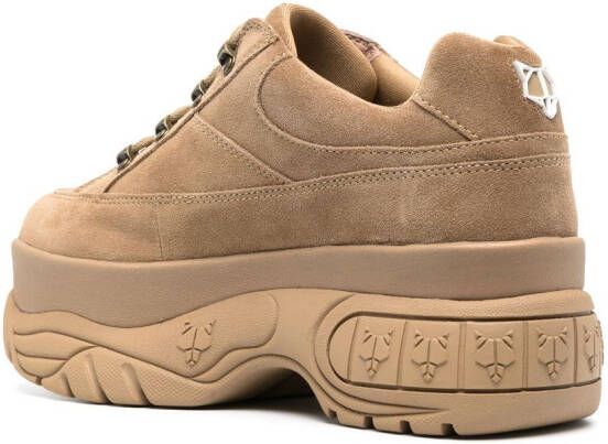NAKED WOLFE Sporty sneakers met plateauzool Beige