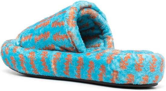 Natasha Zinko Happy slippers met klittenband Blauw