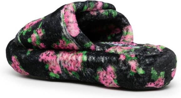 Natasha Zinko Pixel slippers met bloemenprint Veelkleurig