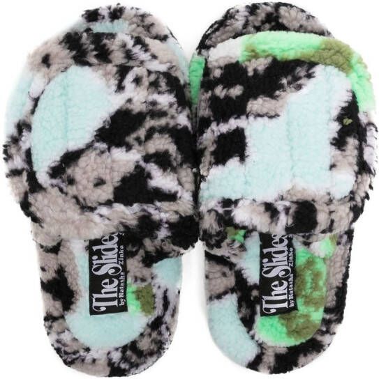 Natasha Zinko Slippers met camouflageprint Grijs