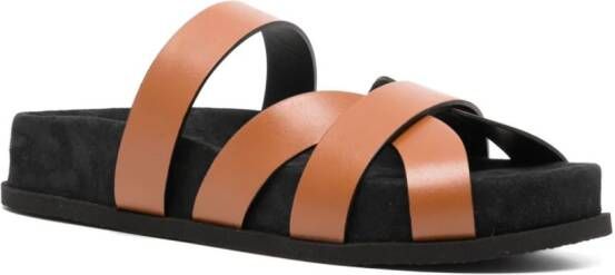 NEOUS Leren sandalen met bandjes Bruin