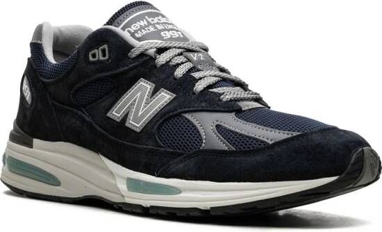 New Balance 991v2 "Dark Navy" suède sneakers Blauw