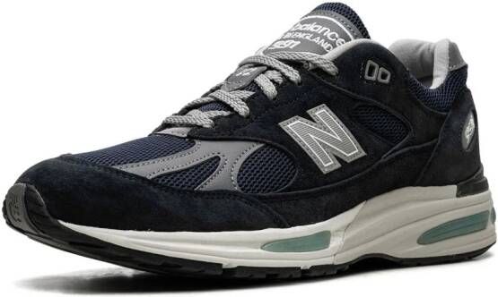 New Balance 991v2 "Dark Navy" suède sneakers Blauw