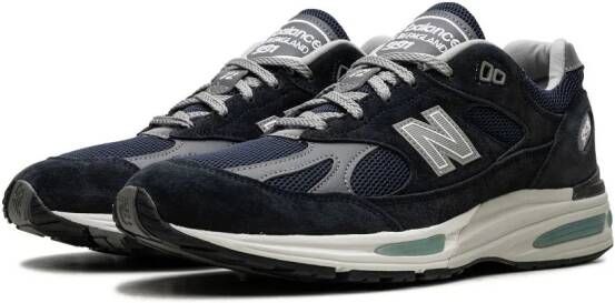 New Balance 991v2 "Dark Navy" suède sneakers Blauw