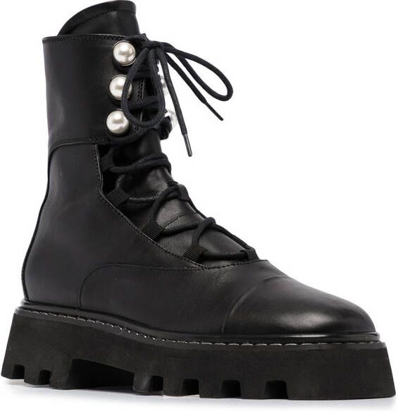Nicholas Kirkwood Pearlogy combat boots Zwart
