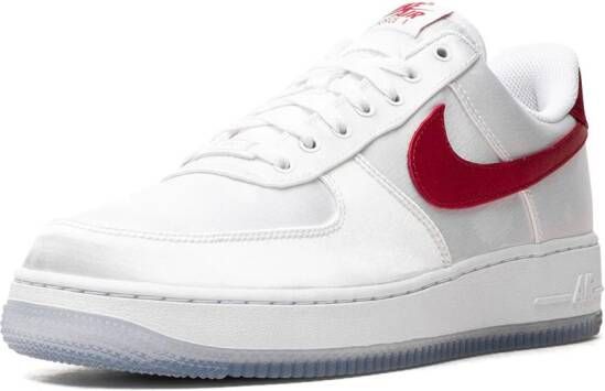 Nike "Air Force 1 Low '07 Satin White Varsity Red sneakers" Wit