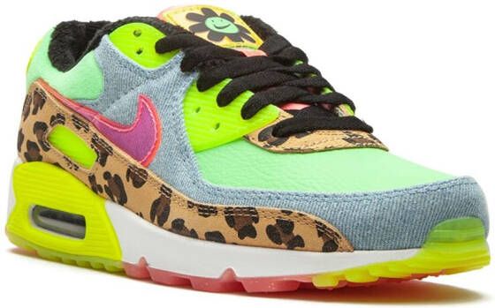 Nike "Air Max 90 LX Denim Leopard Print low-top sneakers" Groen