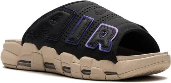 Nike "Air More Uptempo Black Sanddrift Iriserende slippers" Zwart