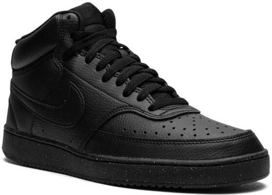 Nike "Court Vision Mid NN Triple Black sneakers" Zwart