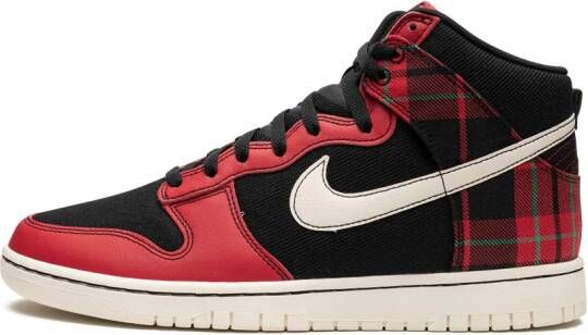 Nike Dunk High "Plaid Black Red" sneakers Zwart