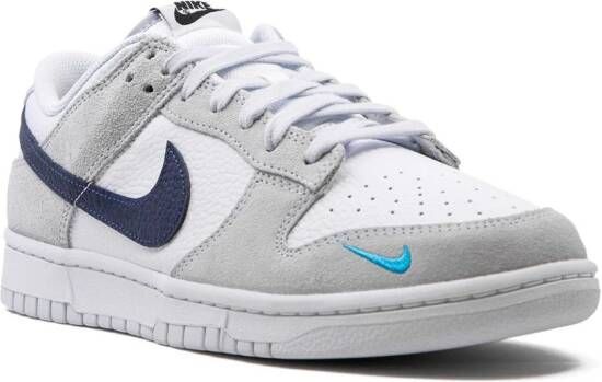 Nike Dunk Low "Swoosh White Grey Navy Aqua" sneakers Wit