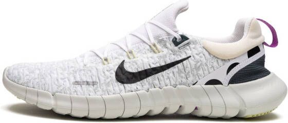 Nike "Free Run 5.0 White Light Silver sneakers" Wit