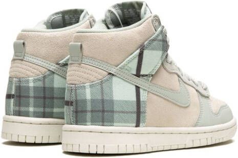 Nike Kids Dunk High geruite sneakers Beige