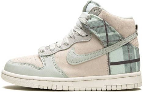 Nike Kids Dunk High geruite sneakers Beige