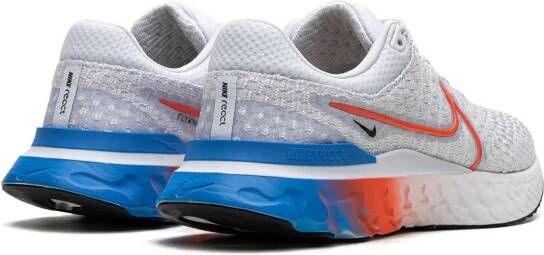 Nike "React Infinity Run FK 3 Grey Bright Crimson sneakers" Wit