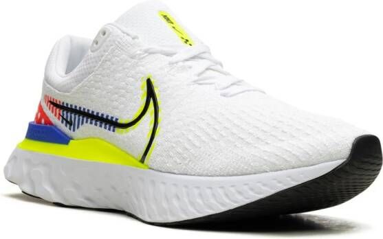 Nike React Infinity Run Flyknit 3 Premium "White Racer Blue Volt" sneakers Wit