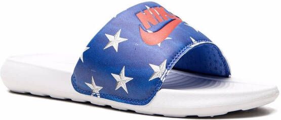 Nike Victori One slippers met sterprint Blauw