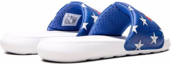Nike Victori One slippers met sterprint Blauw