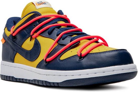 Nike X Off-White Dunk Low "University Gold" sneakers Blauw