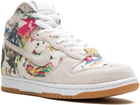 Nike "x Supreme SB Dunk High Rammellzee sneakers" Wit