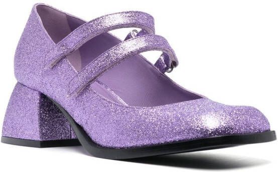 Nodaleto Bacara Mary Jane schoenen met glitter Paars