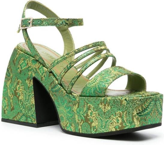 Nodaleto Bulla Chibi sandalen met plateauzool Groen