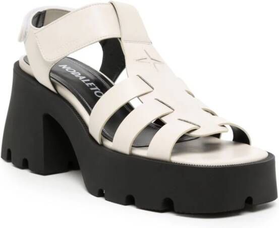 Nodaleto Bulla Emma leren sandalen Wit