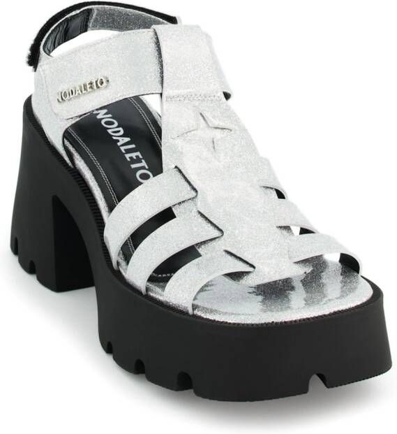 Nodaleto Bulla Emma leren sandalen Zilver