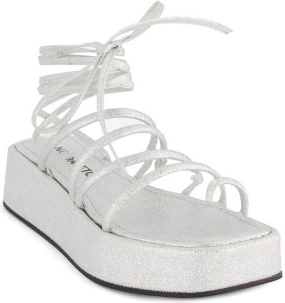 Nodaleto Bulla Gaia sandalen met plateauzool Zilver