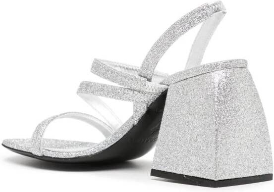 Nodaleto Bulla Gemini sandalen met glitters Zilver