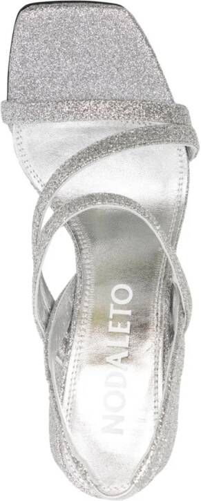 Nodaleto Bulla Gemini sandalen met glitters Zilver