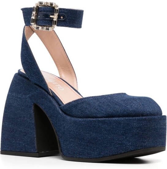 Nodaleto Sofia Bulla pumps met plateauzool Blauw