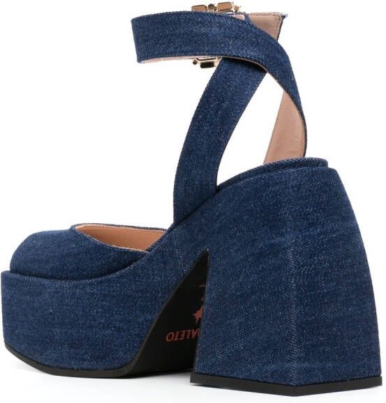 Nodaleto Sofia Bulla pumps met plateauzool Blauw