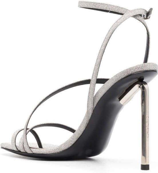 Off-White Allen leren sandalen Zilver