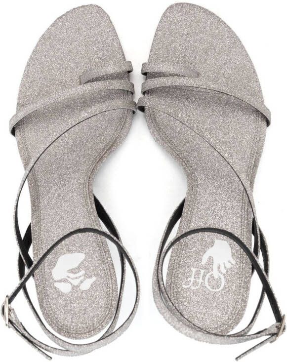 Off-White Allen leren sandalen Zilver