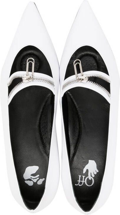 Off-White Ballerina's met paperclip detail Wit