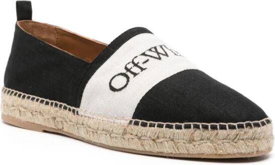 Off-White Bookish linnen espadrilles Zwart