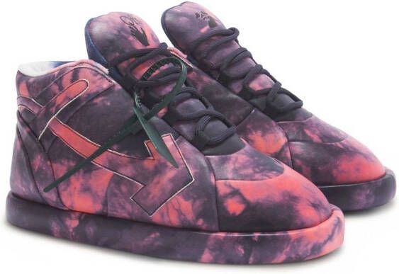 Off-White Bump sneakers met tie-dye print Paars