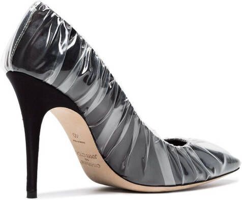 Off-White C O Jimmy Choo zwart Anne 100 PVC ingepakte satijnen pumps