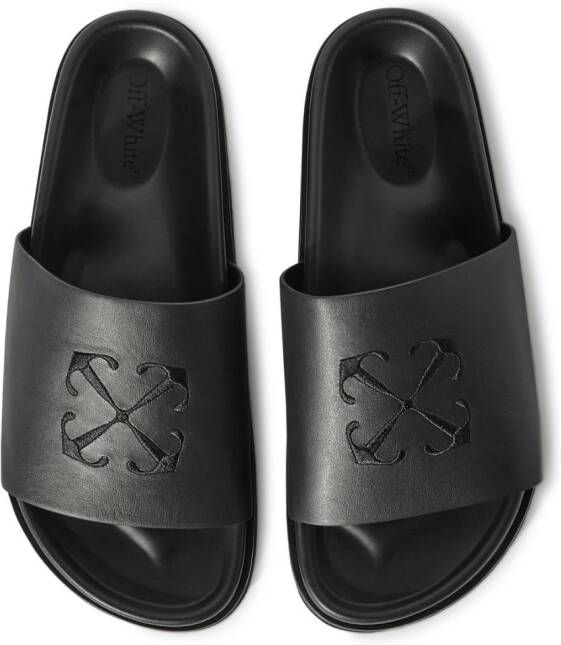 Off-White Cloud slippers met geborduurd logo Zwart