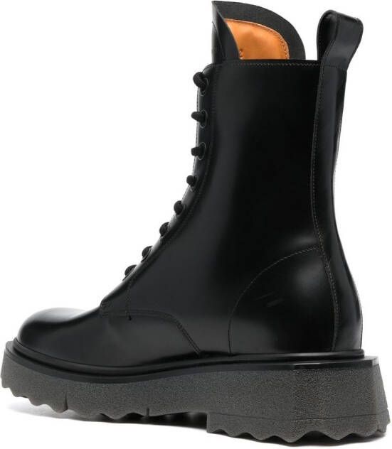 Off-White Combat boots met spons-zool Zwart