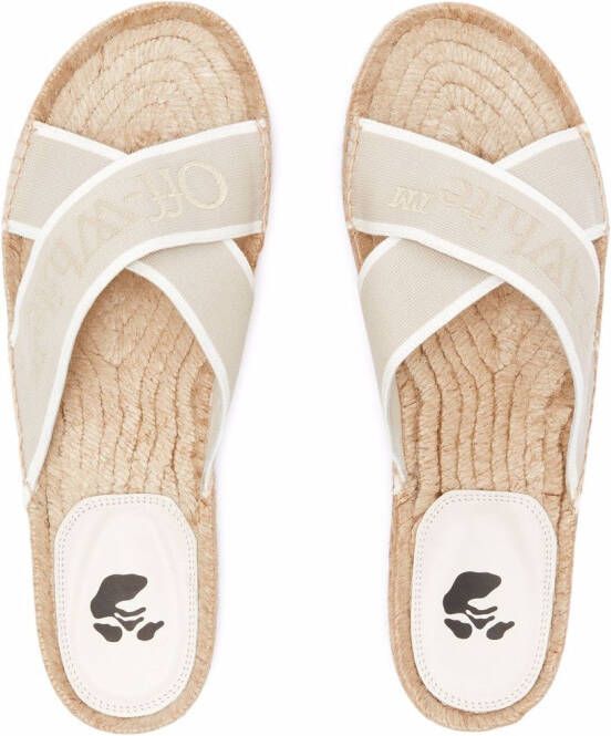 Off-White Crisscross espadrille sandalen Beige