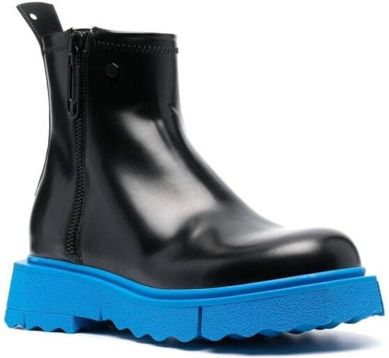 Off-White Enkellaarzen met rits BLACK BLUE