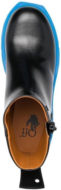 Off-White Enkellaarzen met rits BLACK BLUE