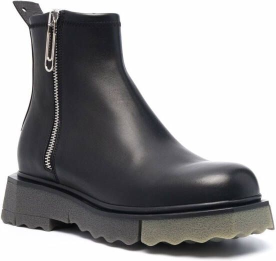 Off-White Enkellaarzen met rits Zwart