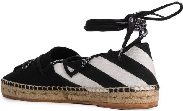 Off-White Espadrilles met diagonale streep Zwart